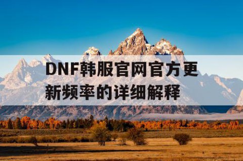 DNF韩服官网官方更新频率的详细解释