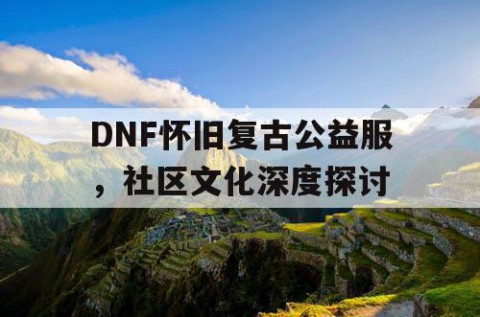 DNF怀旧复古公益服，社区文化深度探讨