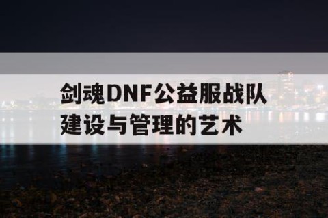 剑魂DNF公益服战队建设与管理的艺术