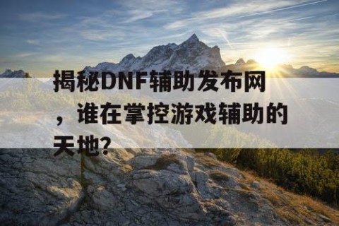 揭秘DNF辅助发布网，谁在掌控游戏辅助的天地？