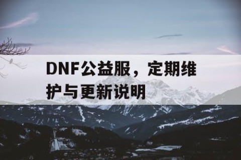 DNF公益服，定期维护与更新说明