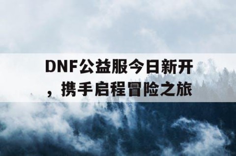 DNF公益服今日新开，携手启程冒险之旅