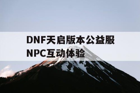 DNF天启版本公益服NPC互动体验