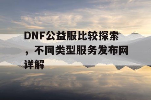 DNF公益服比较探索，不同类型服务发布网详解