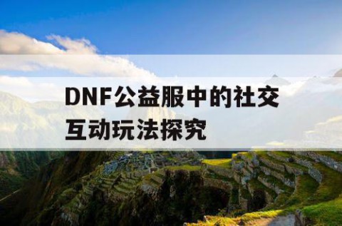 DNF公益服中的社交互动玩法探究