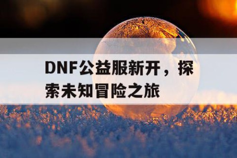 DNF公益服新开，探索未知冒险之旅