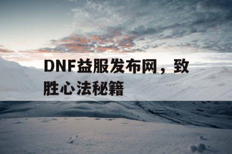 DNF益服发布网，致胜心法秘籍