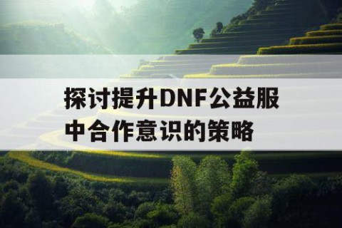 探讨提升DNF公益服中合作意识的策略