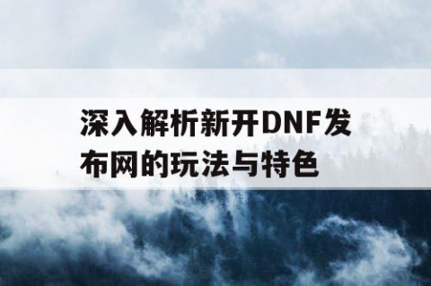 深入解析新开DNF发布网的玩法与特色