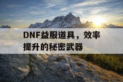 DNF益服道具，效率提升的秘密武器