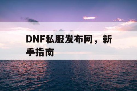 DNF私服发布网，新手指南