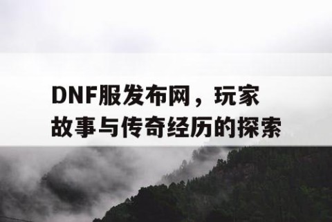 DNF服发布网，玩家故事与传奇经历的探索