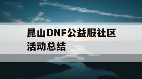 昆山DNF公益服社区活动总结