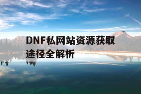 DNF私网站资源获取途径全解析