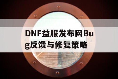 DNF益服发布网Bug反馈与修复策略