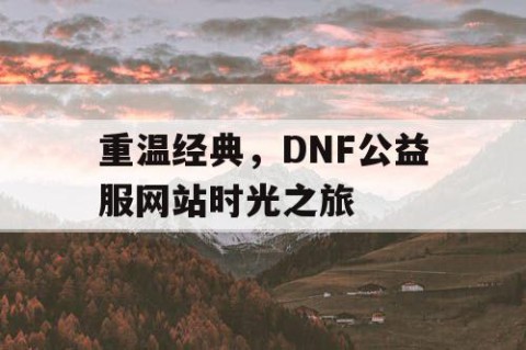 重温经典，DNF公益服网站时光之旅