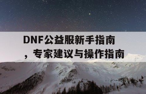 DNF公益服新手指南，专家建议与操作指南