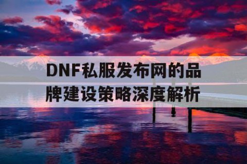 DNF私服发布网的品牌建设策略深度解析