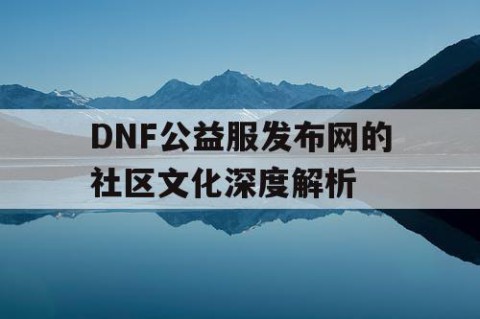 DNF公益服发布网的社区文化深度解析