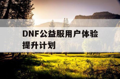 DNF公益服用户体验提升计划