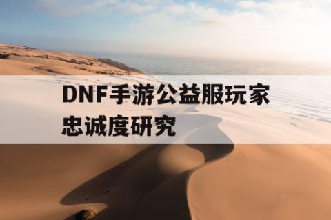 DNF手游公益服玩家忠诚度研究