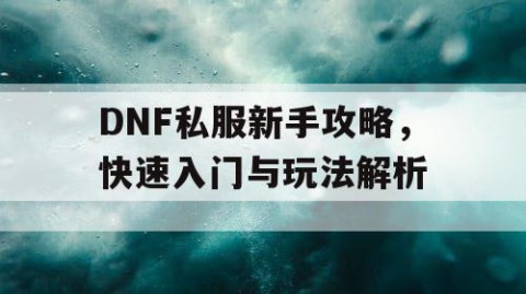 DNF私服新手攻略，快速入门与玩法解析