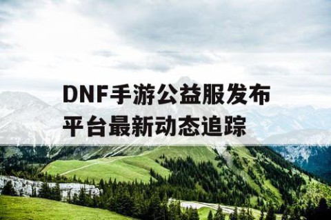 DNF手游公益服发布平台最新动态追踪