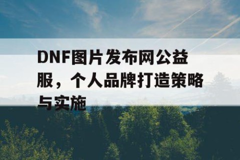 DNF图片发布网公益服，个人品牌打造策略与实施