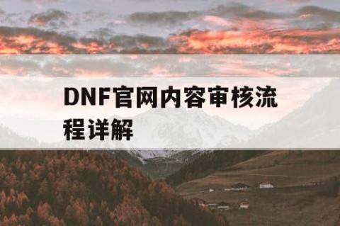 DNF官网内容审核流程详解