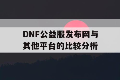 DNF公益服发布网与其他平台的比较分析