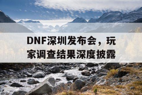 DNF深圳发布会，玩家调查结果深度披露