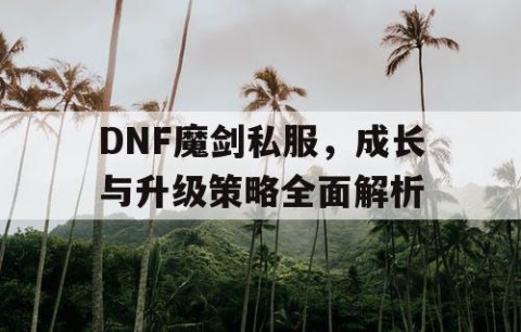 DNF魔剑私服，成长与升级策略全面解析