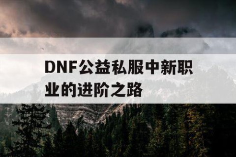 DNF公益私服中新职业的进阶之路