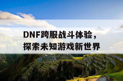 DNF跨服战斗体验，探索未知游戏新世界