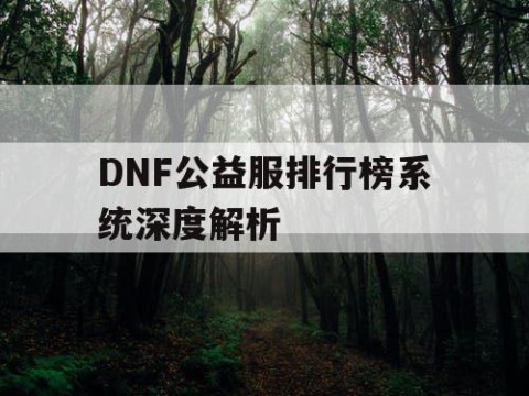 DNF公益服排行榜系统深度解析