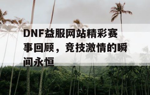 DNF益服网站精彩赛事回顾，竞技激情的瞬间永恒