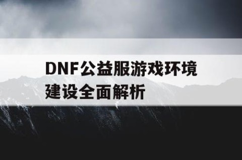 DNF公益服游戏环境建设全面解析