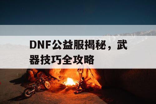 DNF公益服揭秘，武器技巧全攻略