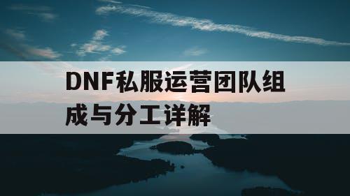 DNF私服运营团队组成与分工详解