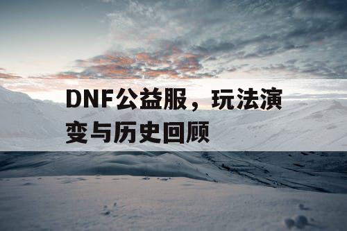 DNF公益服	，玩法演变与历史回顾