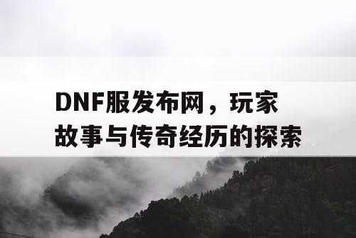 DNF服发布网，玩家故事与传奇经历的探索