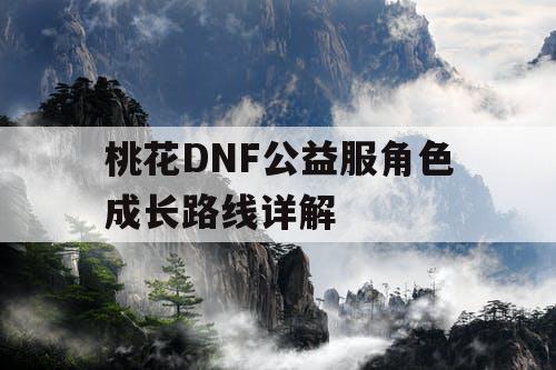 桃花DNF公益服角色成长路线详解