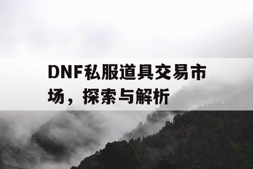 DNF私服道具交易市场，探索与解析