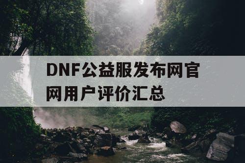 DNF公益服发布网官网用户评价汇总