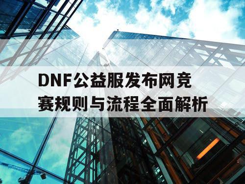 DNF公益服发布网竞赛规则与流程全面解析