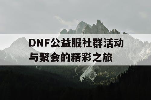 DNF公益服社群活动与聚会的精彩之旅