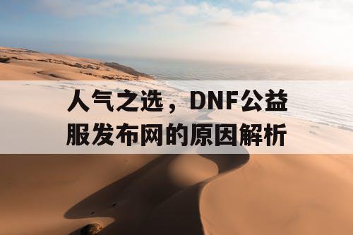 人气之选	，DNF公益服发布网的原因解析