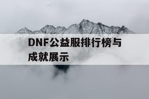 DNF公益服排行榜与成就展示