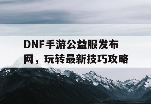 DNF手游公益服发布网，玩转最新技巧攻略