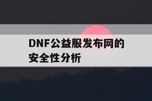 DNF公益服发布网的安全性分析